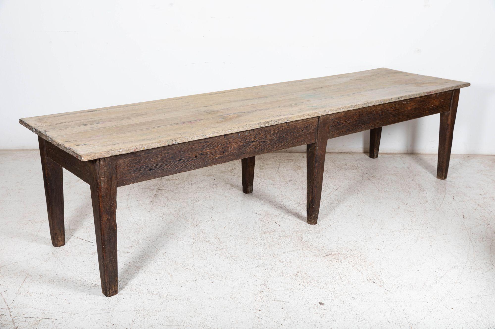 Monumental Scottish Oak Top Refectory Art Table For Sale 6