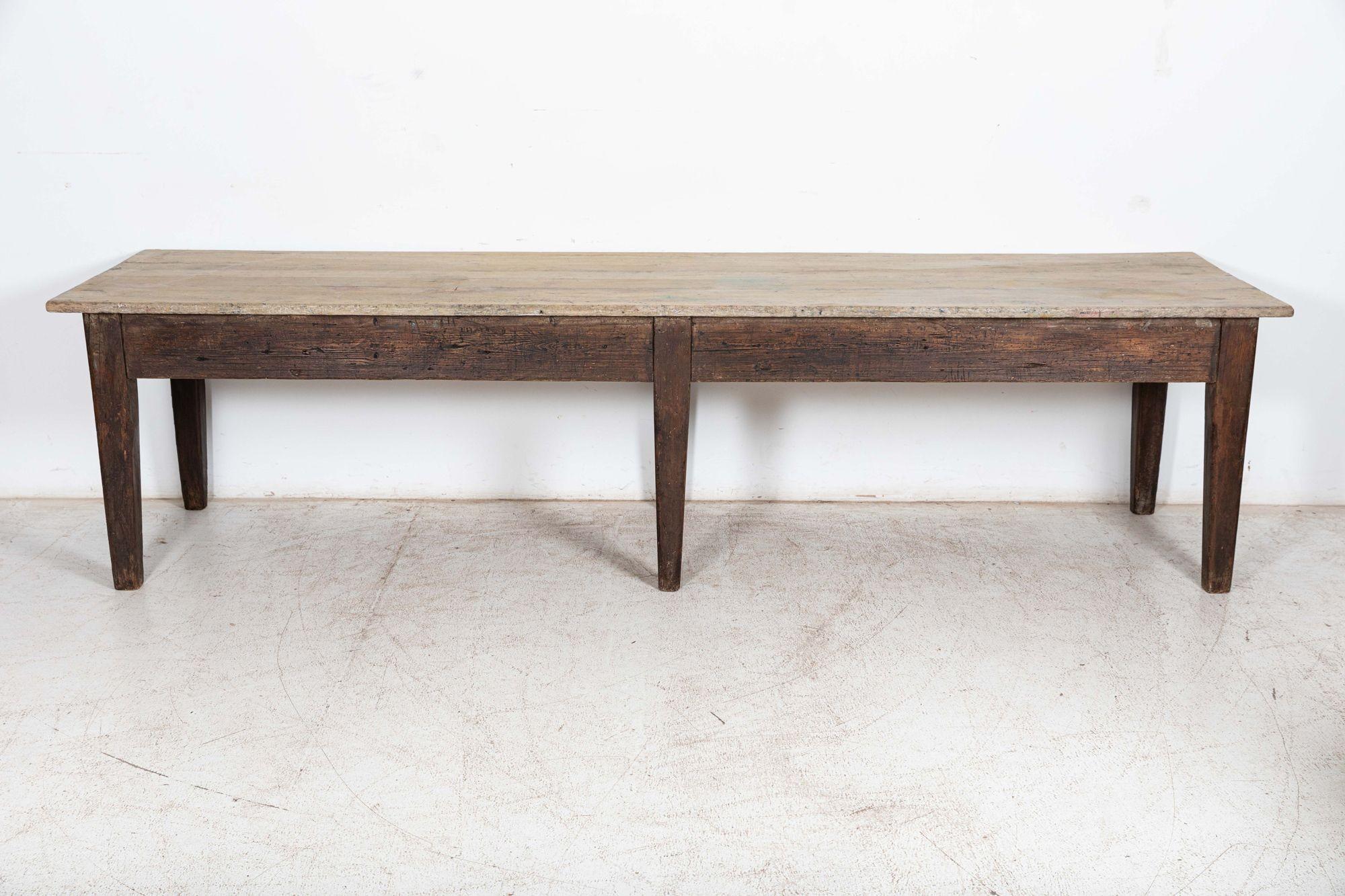 Monumental Scottish Oak Top Refectory Art Table For Sale 10