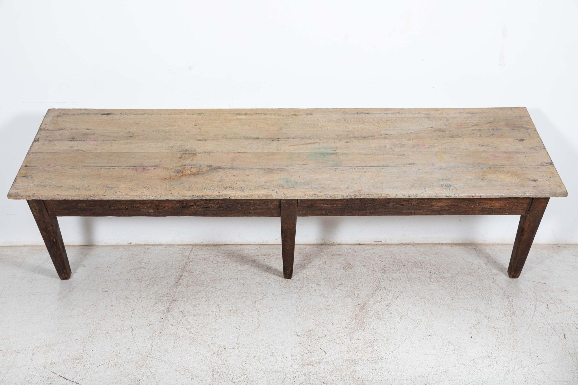 Monumental Scottish Oak Top Refectory Art Table For Sale 2