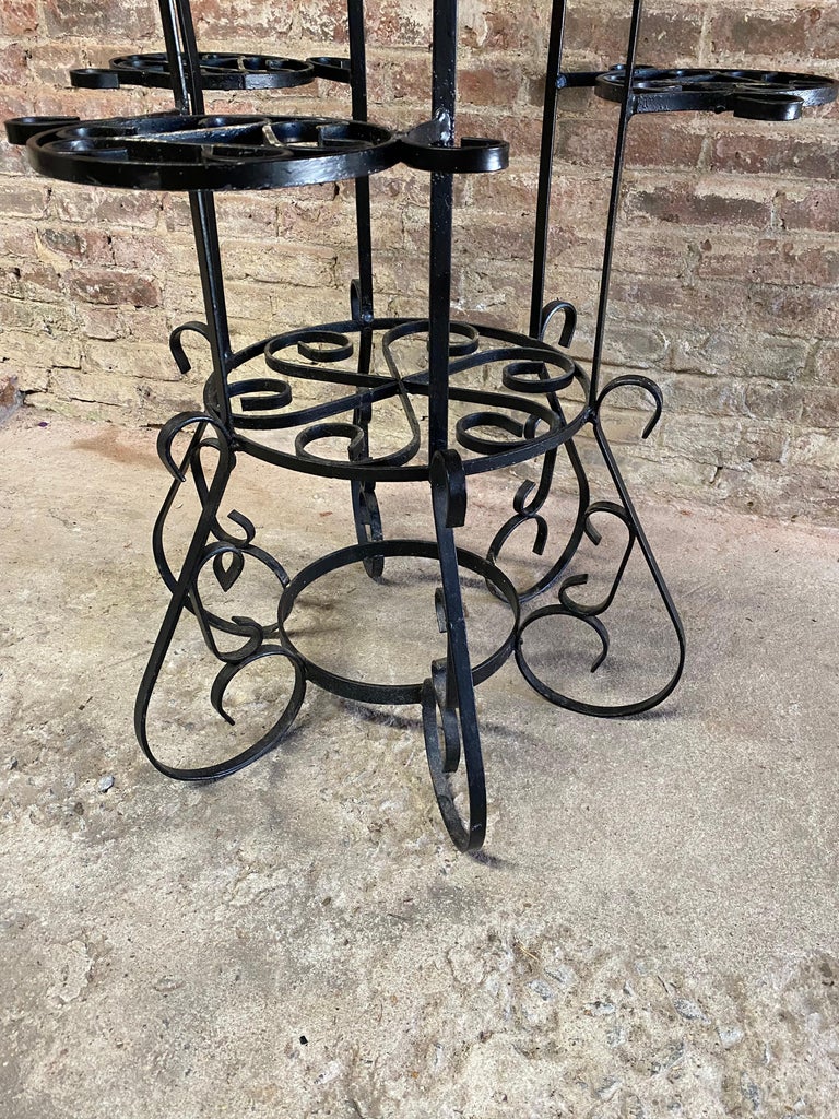 Monumental Scrolled Granada Style Iron Plant Stand For Sale at 1stDibs wrought iron plant