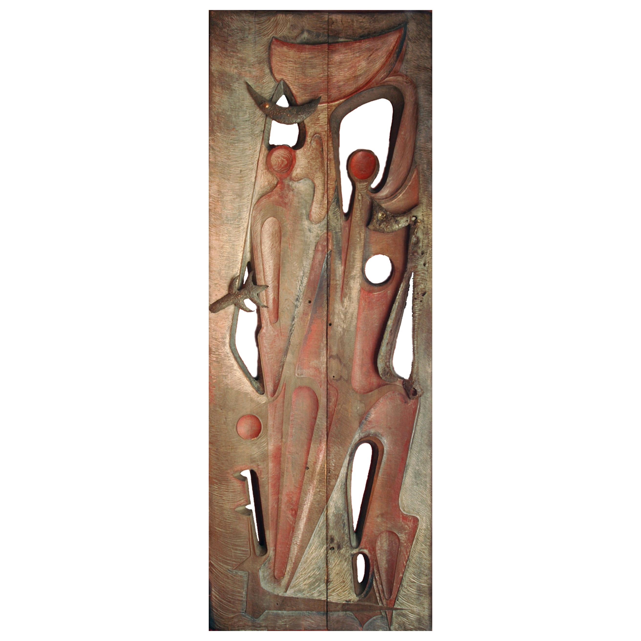 Monumental Sculpted Door by Gilbert de Smet For Sale