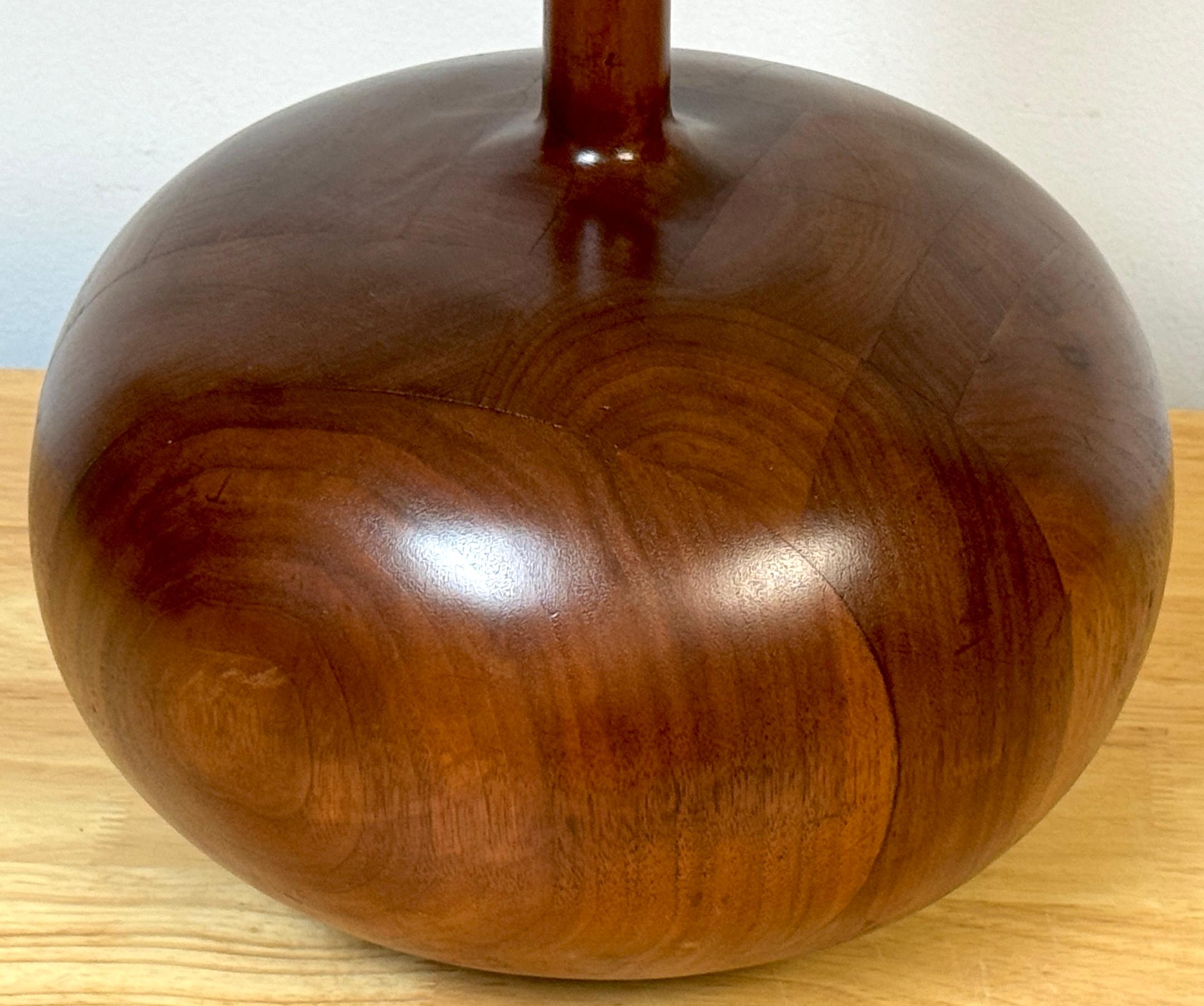 20th Century Monumental Sculpted & Inlaid Walnut  Lamp after Philip Powell For Sale