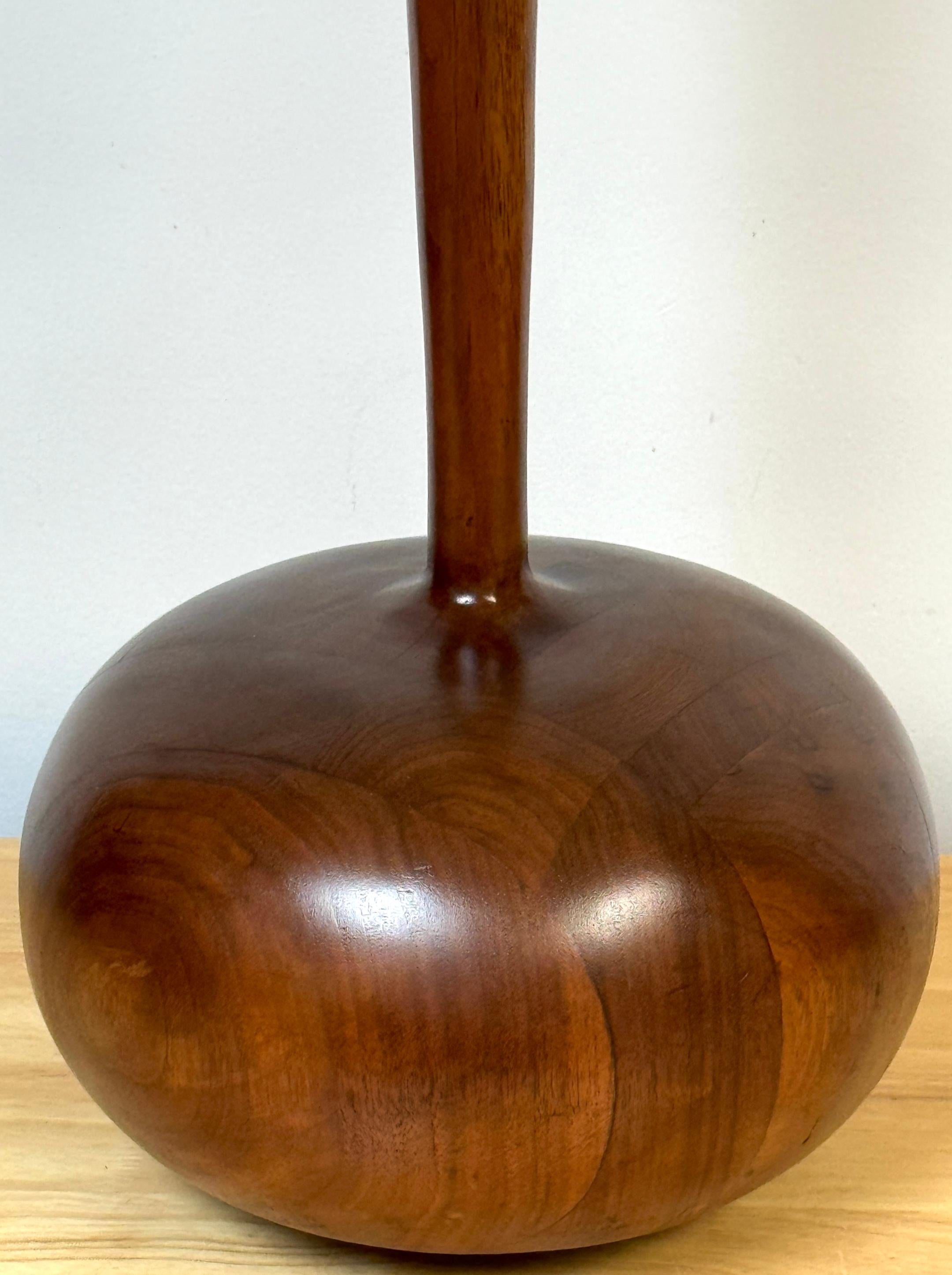 Monumental Sculpted & Inlaid Walnut  Lamp after Philip Powell For Sale 1