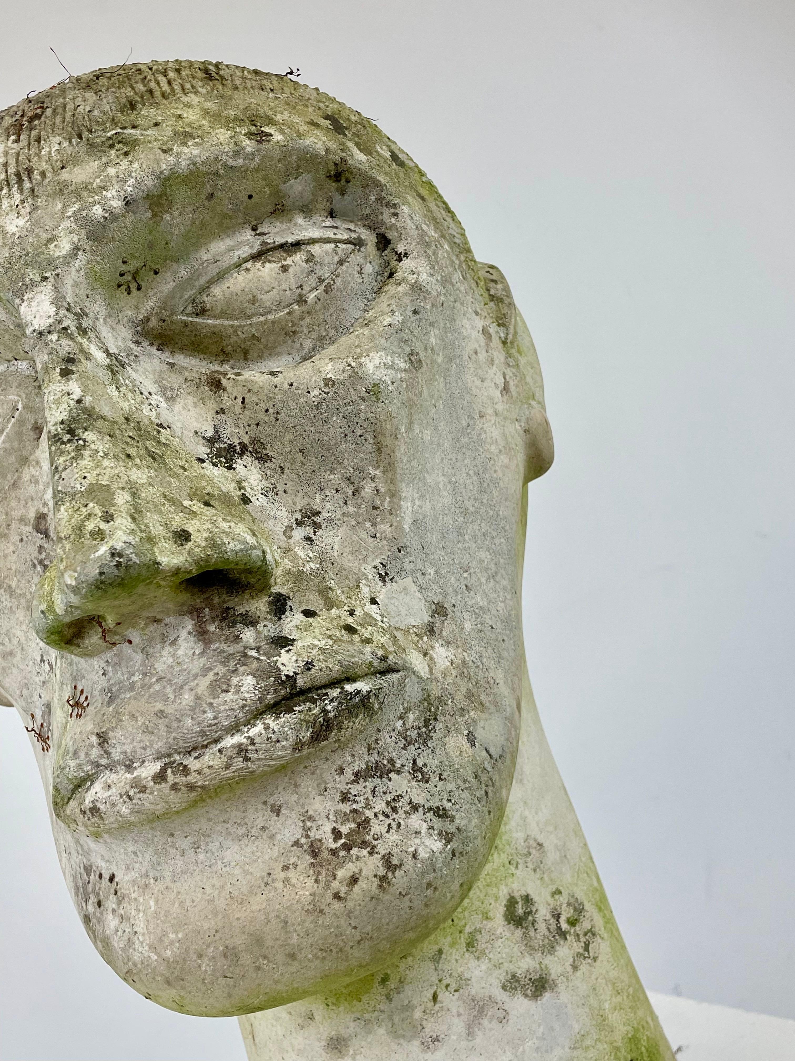 Testa monumentale in pietra scolpita, Francia, anni '60 in vendita 6