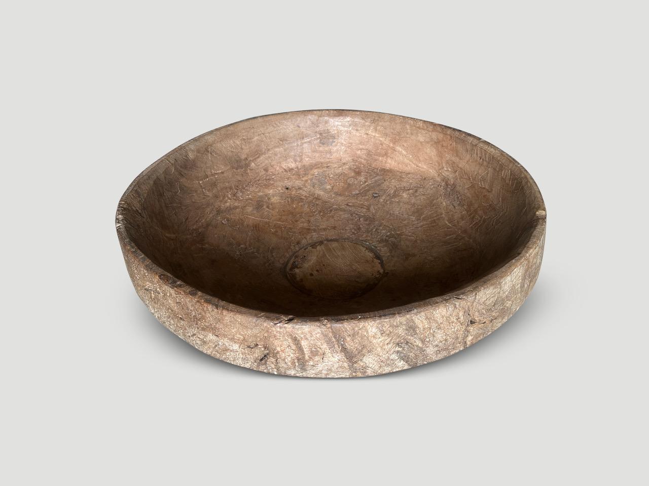 Impressive large bowl originally a drum. We added wood to the bottom and kept the turquoise color. Both usable and sculptural. The scale of this beautiful vessel or bowl is exceptional. Pair available. The price and images reflect one.

This bowl