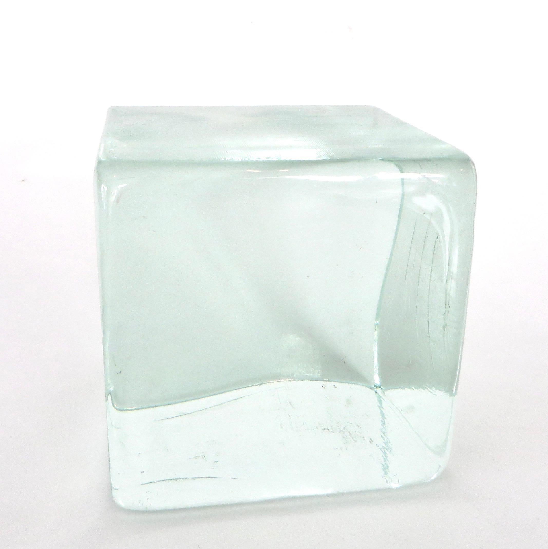 Monumental Sculptural Cast Glass Cube 1