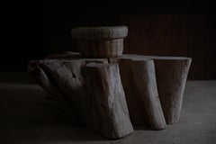 Monumental Sculptural Japanese Tree Trunk Coffee Table, Wabi-Sabi Brutalist Form