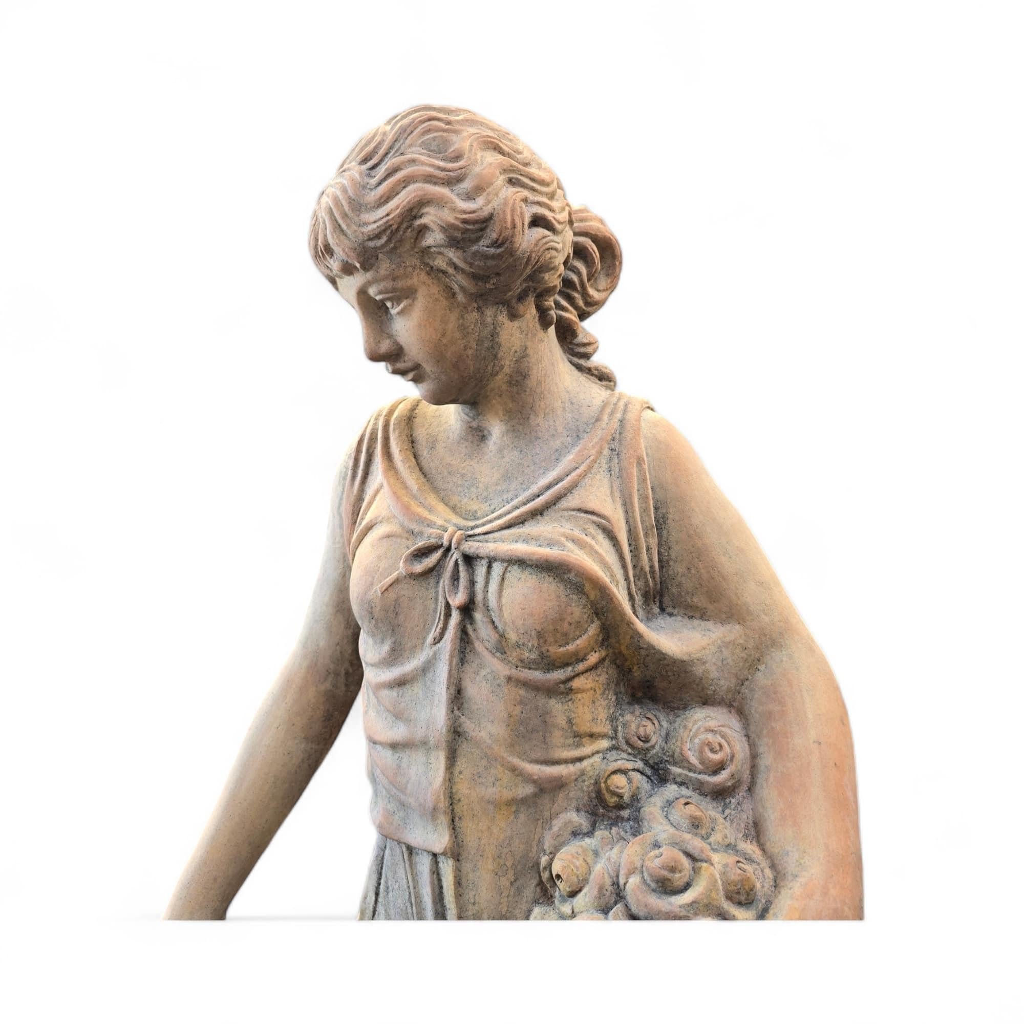 Sculptures monumentales The 4 Seasons en terre cuite d' Impruneta avec base 180 en vente 6