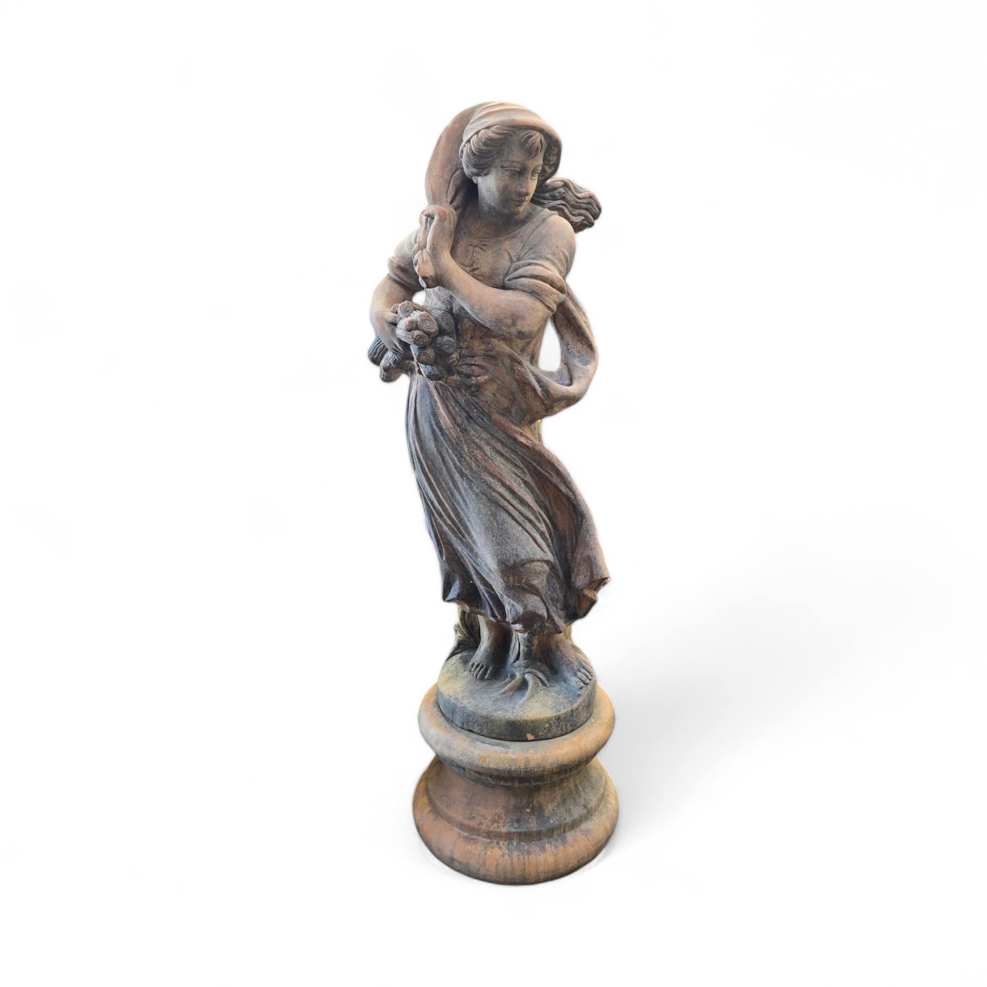 Sculptures monumentales The 4 Seasons en terre cuite d' Impruneta avec base 180 en vente 11