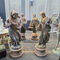 Monumental Sculptures "The four Seasons" in Terracotta from Impruneta