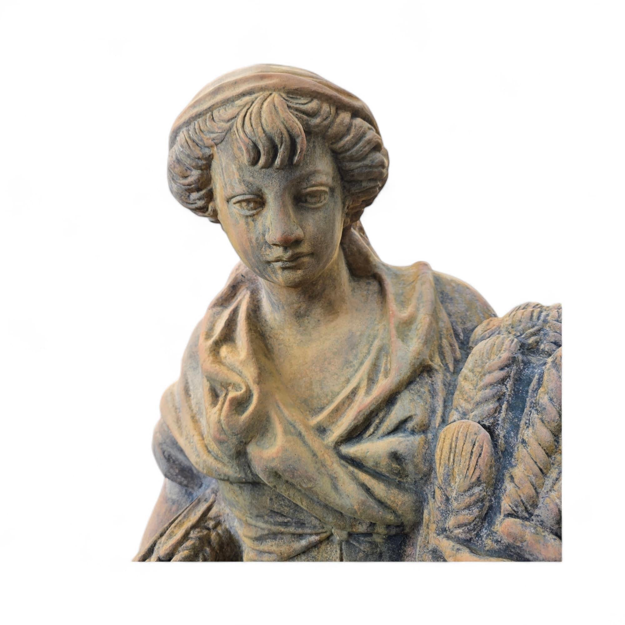 20ième siècle Sculptures monumentales The 4 Seasons en terre cuite d' Impruneta avec base 180 en vente