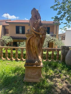 Monumental Sculptures "The four Seasons" in Terracotta from Impruneta 210 cm