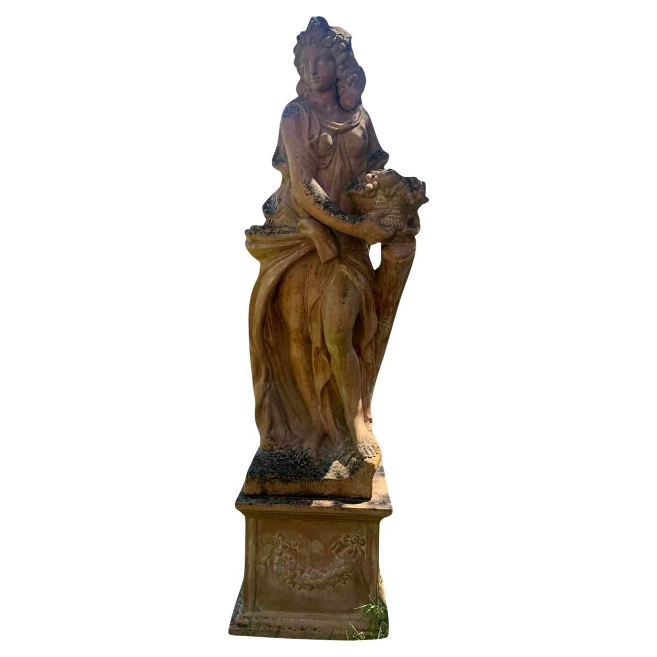 Monumentale Skulpturen "Die vier Jahreszeiten" in Terrakotta aus Impruneta 210 cm