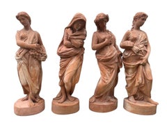 Monumental Sculptures "The four Seasons" in Terracotta from Impruneta