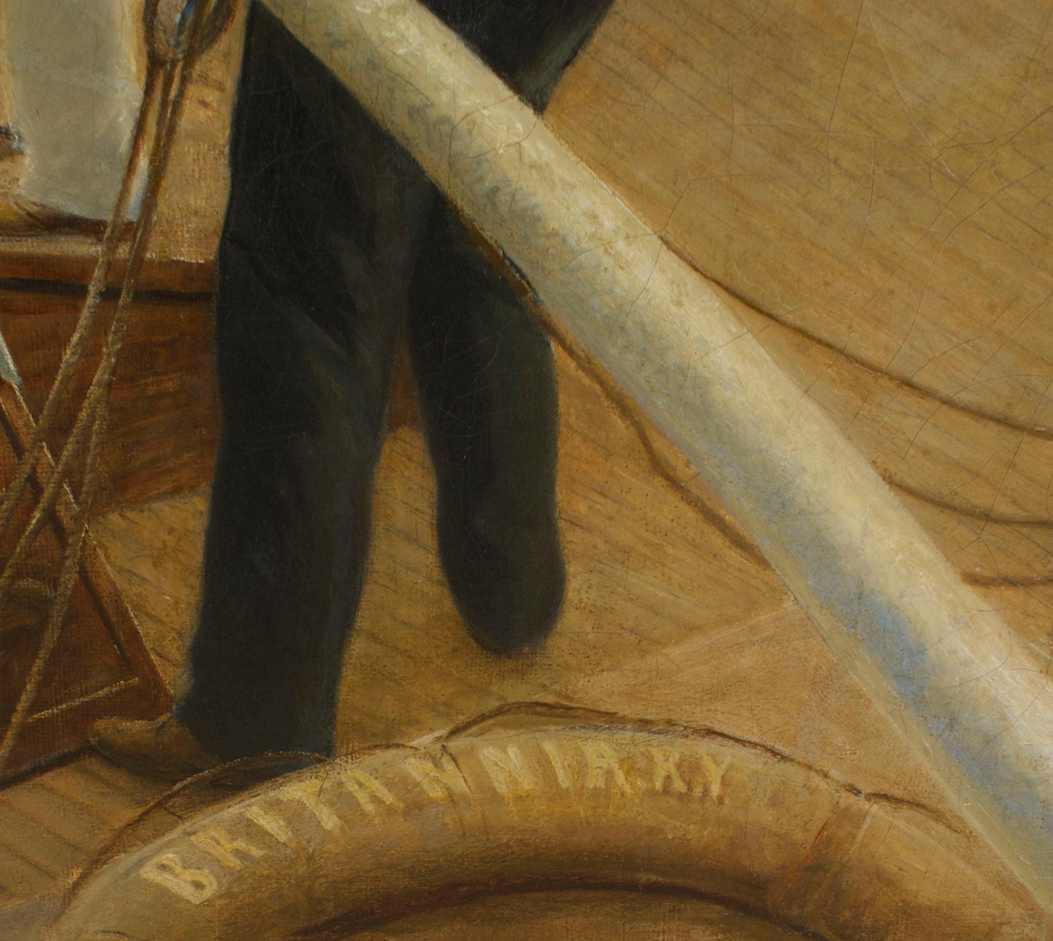 Monumentales Meeresbild, Ölgemälde, auf der Brittania, von Tom Henry, Gemälde im Zustand „Gut“ im Angebot in New York, NY