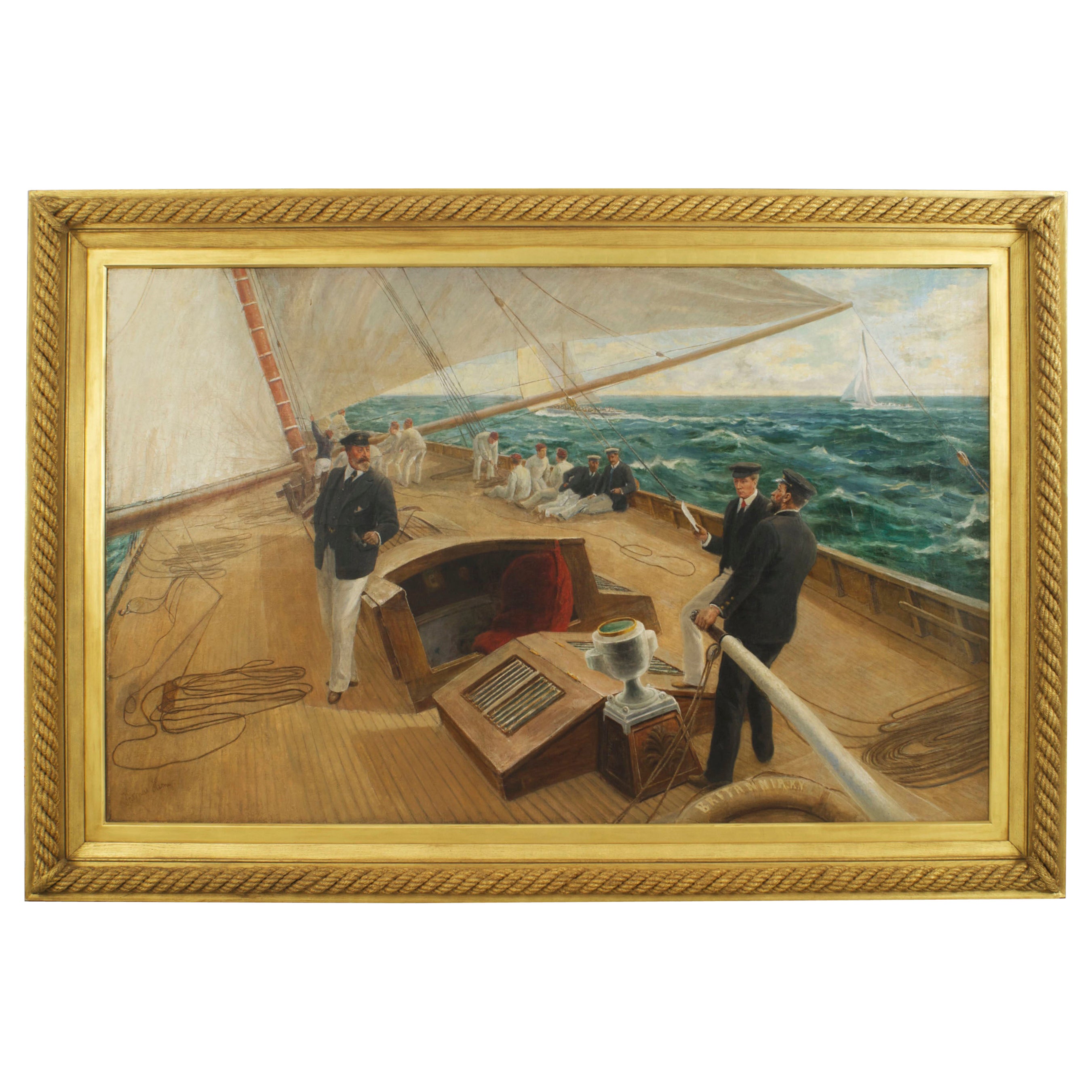 Monumentales Meeresbild, Ölgemälde, auf der Brittania, von Tom Henry, Gemälde im Angebot