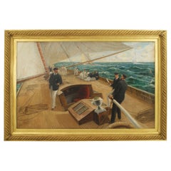 Pintura al óleo Paisaje marino monumental, en el Brittania by Tom Henry Painting