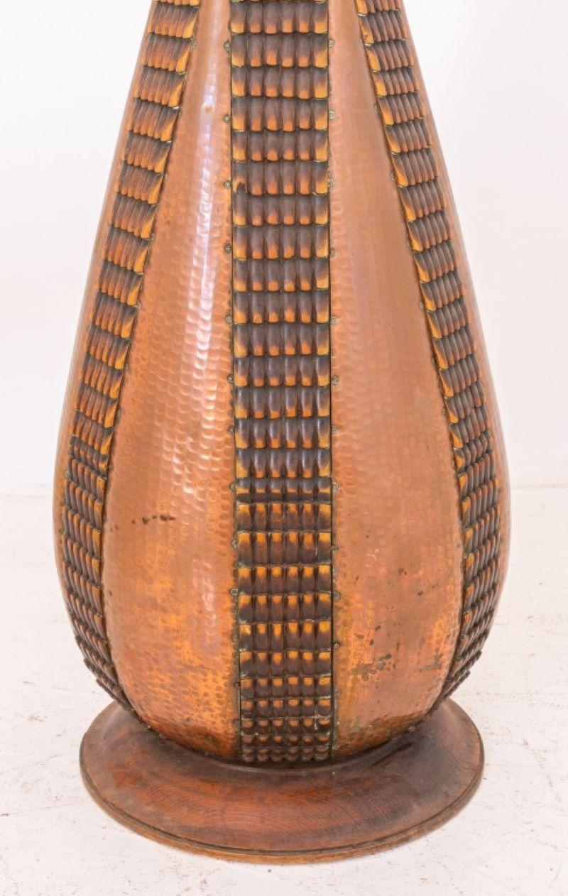 Mid-Century Modern Monumental Secessionist Carved Wood Vase