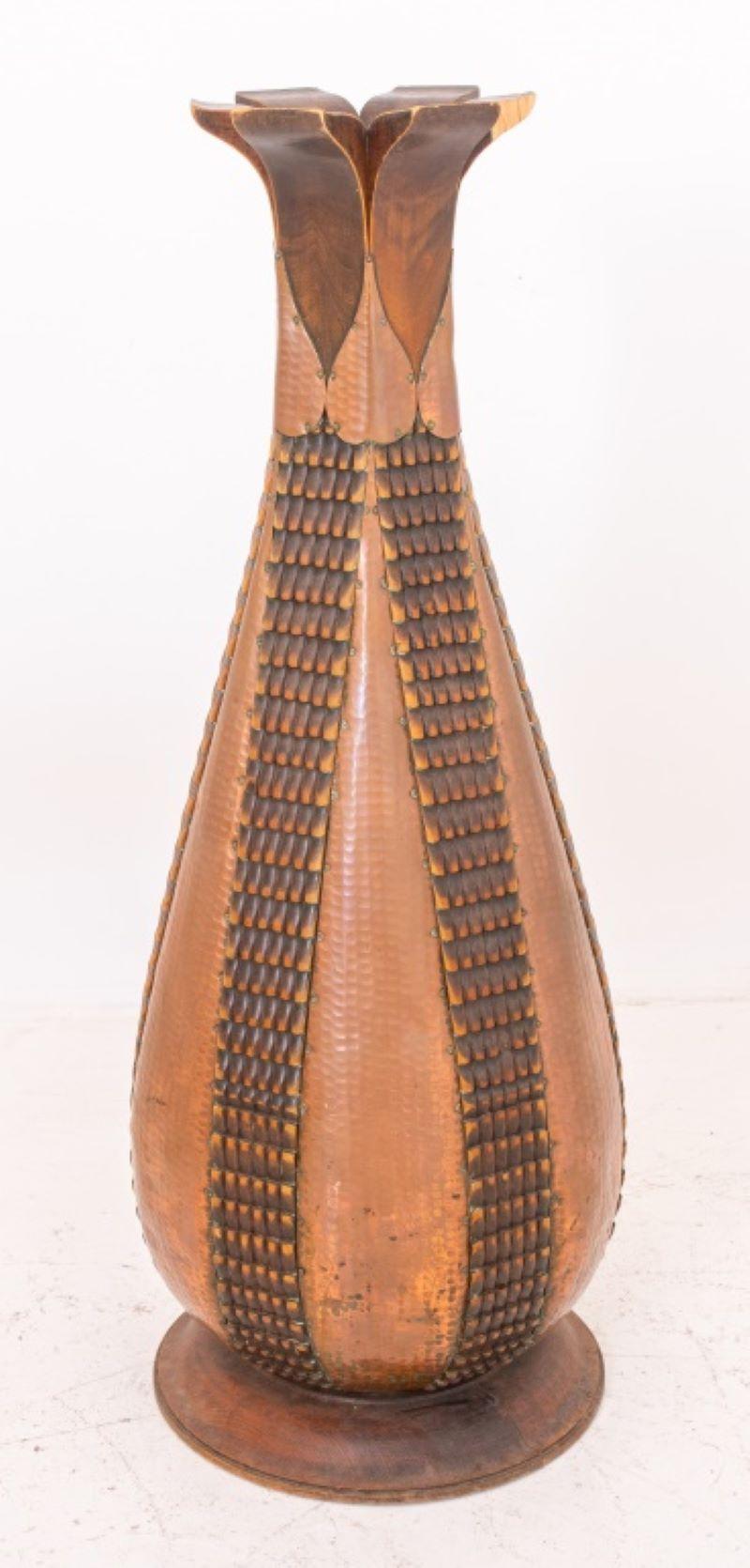 Monumental Secessionist Carved Wood Vase In Good Condition In New York, NY