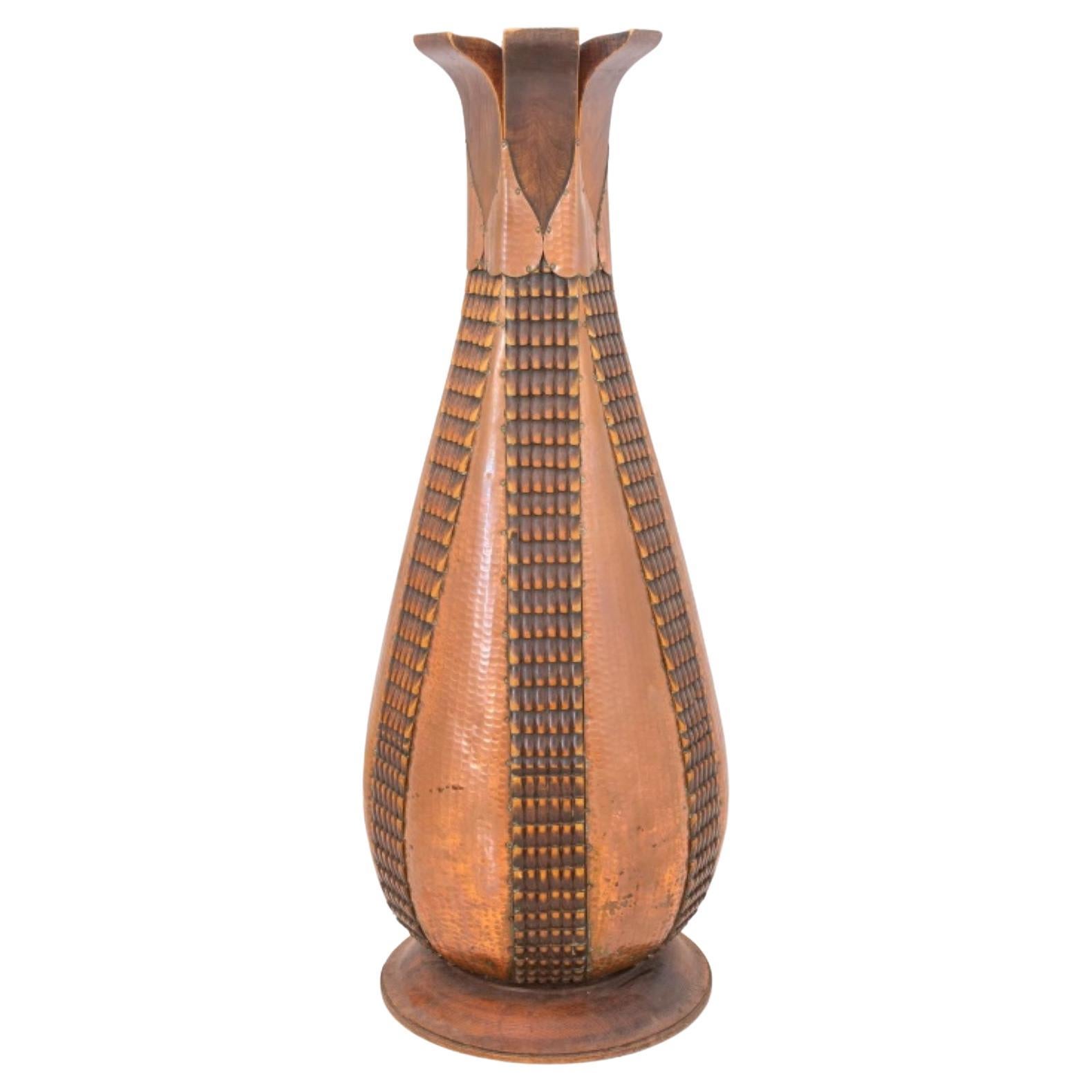 Contemporary Monumental Decorative Tall Mosaic Tile Glass Vase at