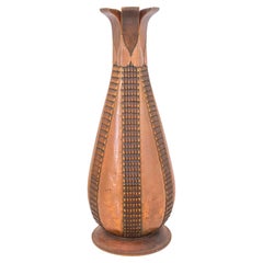 Monumental Secessionist Carved Wood Vase