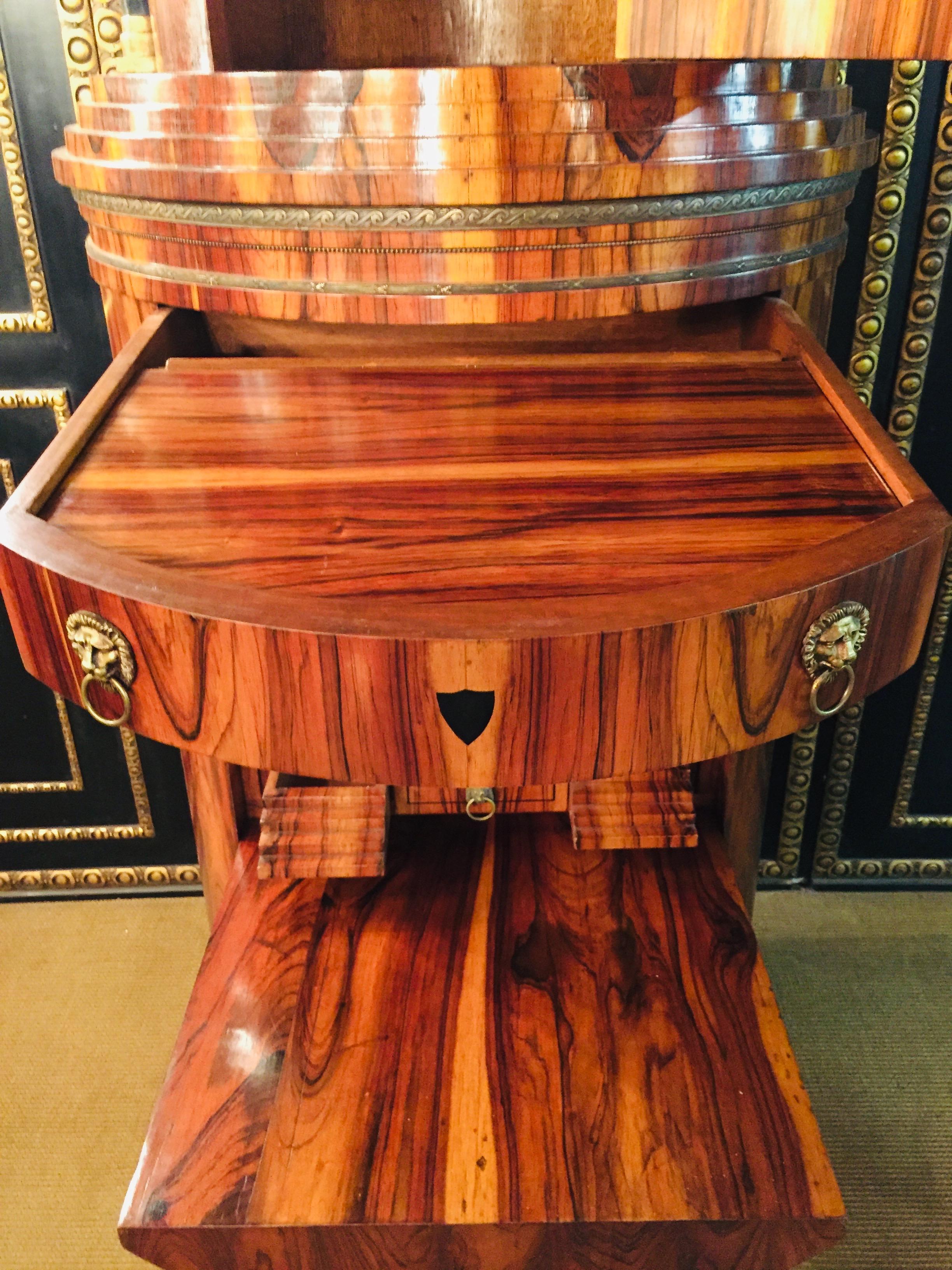 Monumental Secretary Column Shape / antique Biedermeier Style mahogany veneer 8
