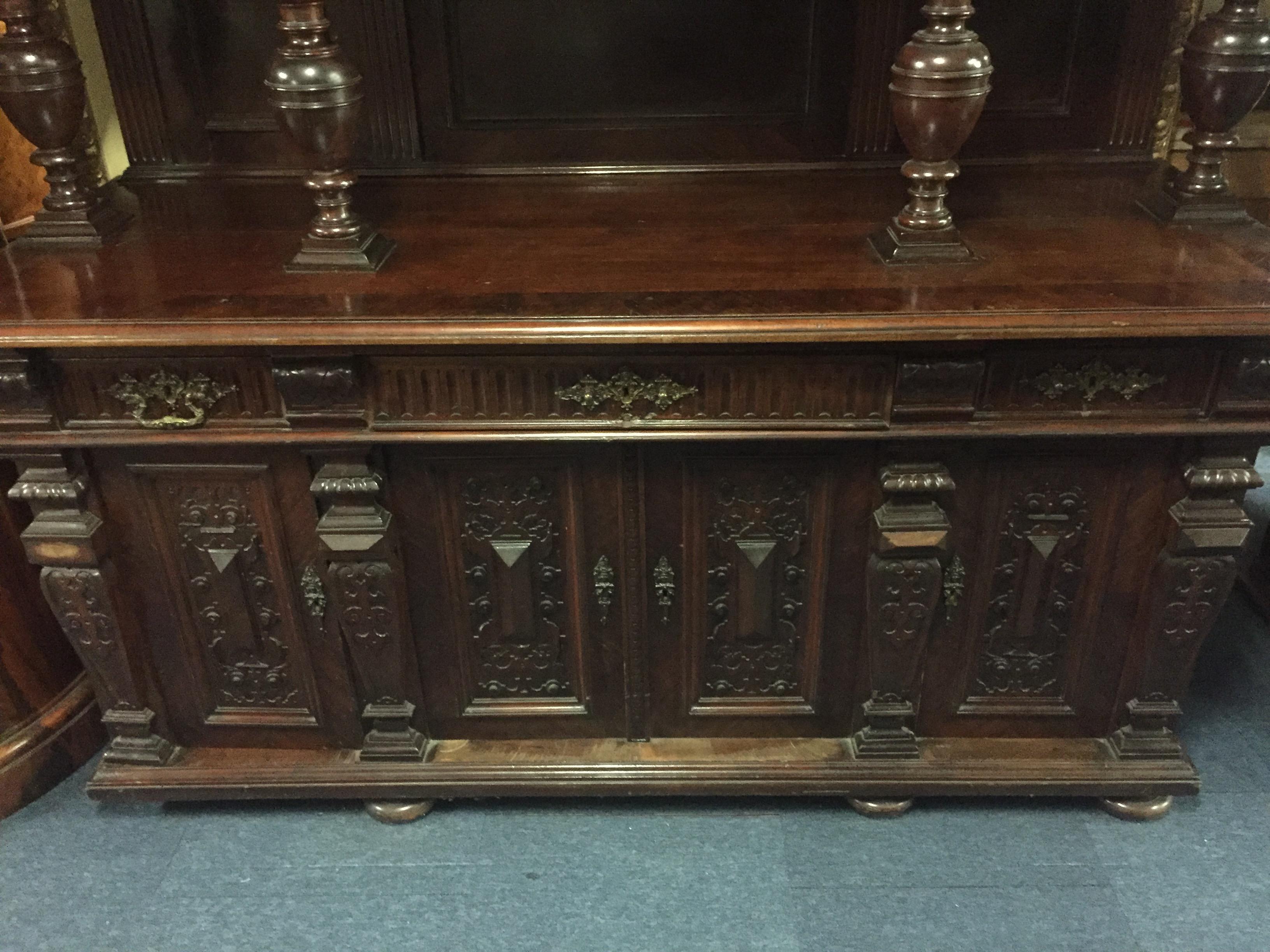 German Monumental  Wilheminian Buffet, circa 1880 Walnut