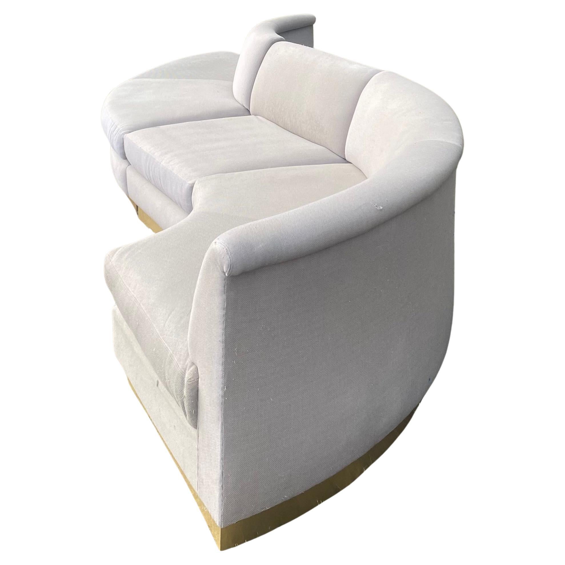 Custom eight-piece sectional sofa attributed to Milo Baughman for Craft Associates. Acquired from a Houston, TX mansion filled with Milo Baughman pieces, from chrome framed dining chairs, coffee tables, a Parsons burl wood dining table and matching
