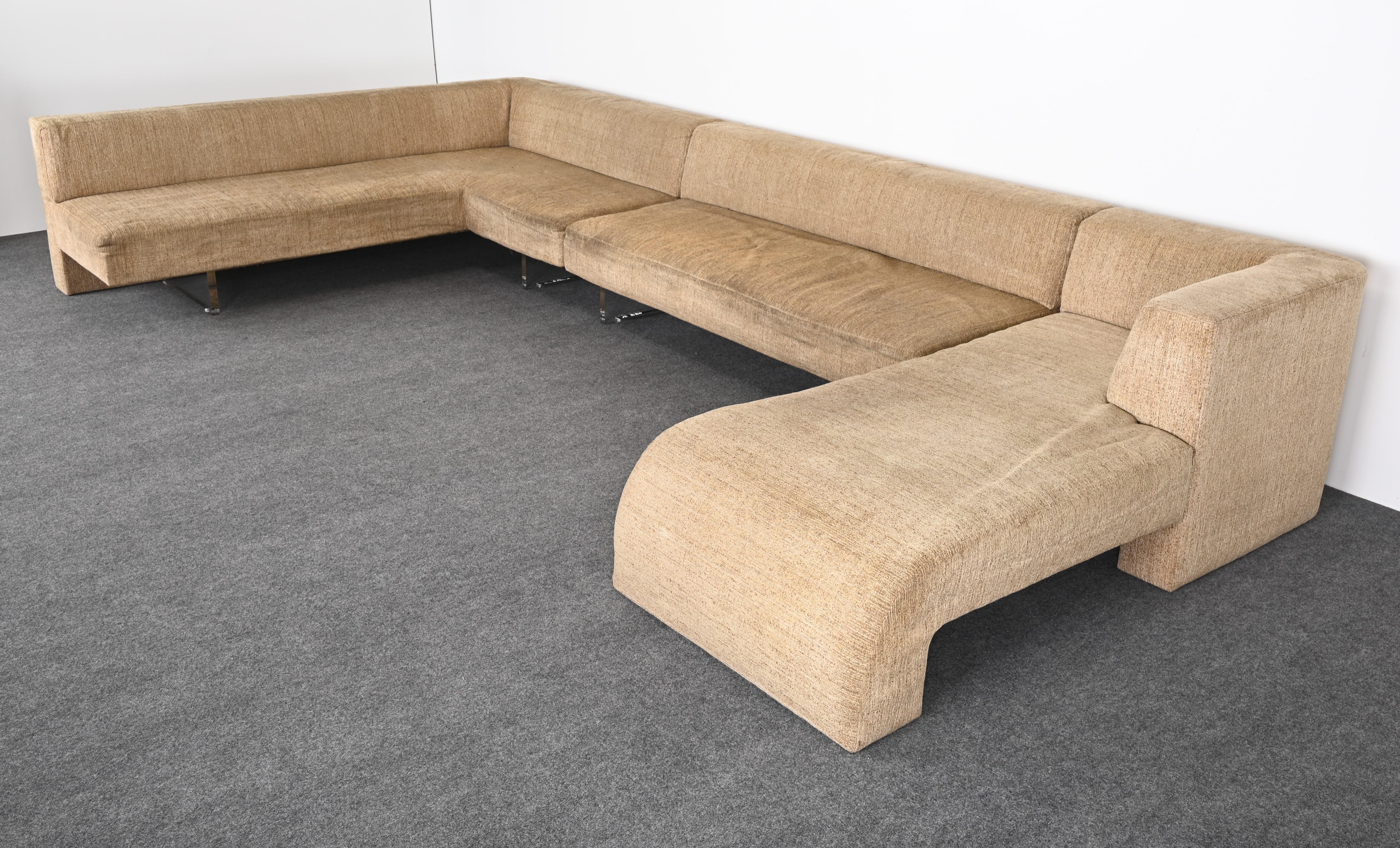 Monumental Sectional Sofa Designed by Vladimir Kagan, 1970s For Sale 5