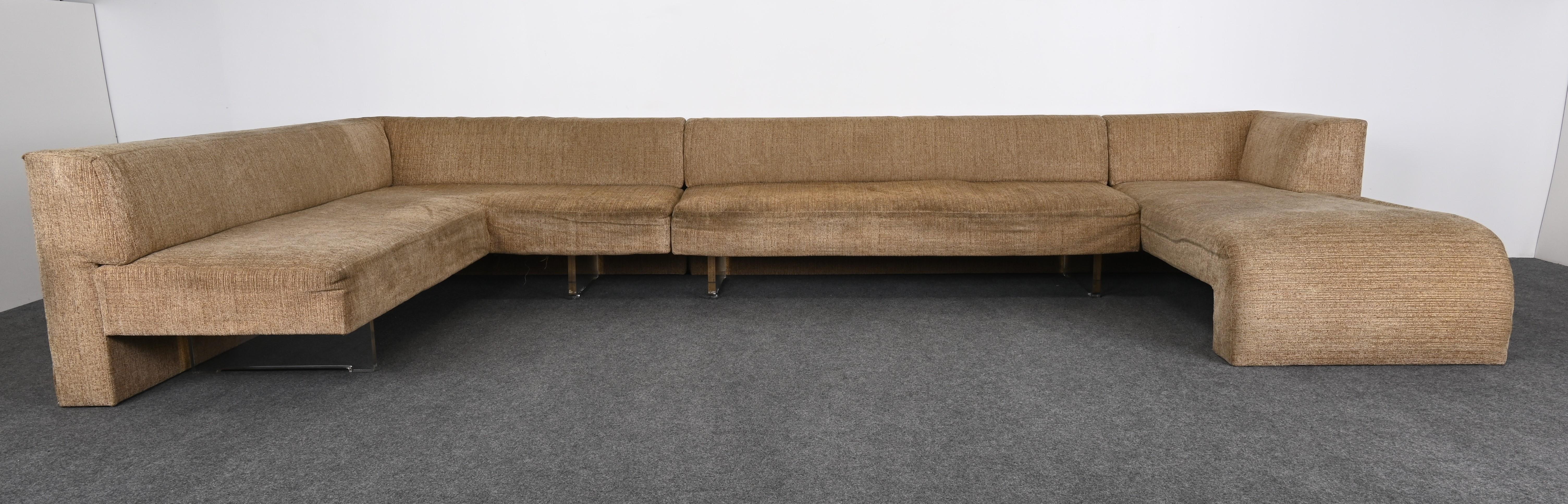 American Monumental Sectional Sofa Designed by Vladimir Kagan, 1970s For Sale