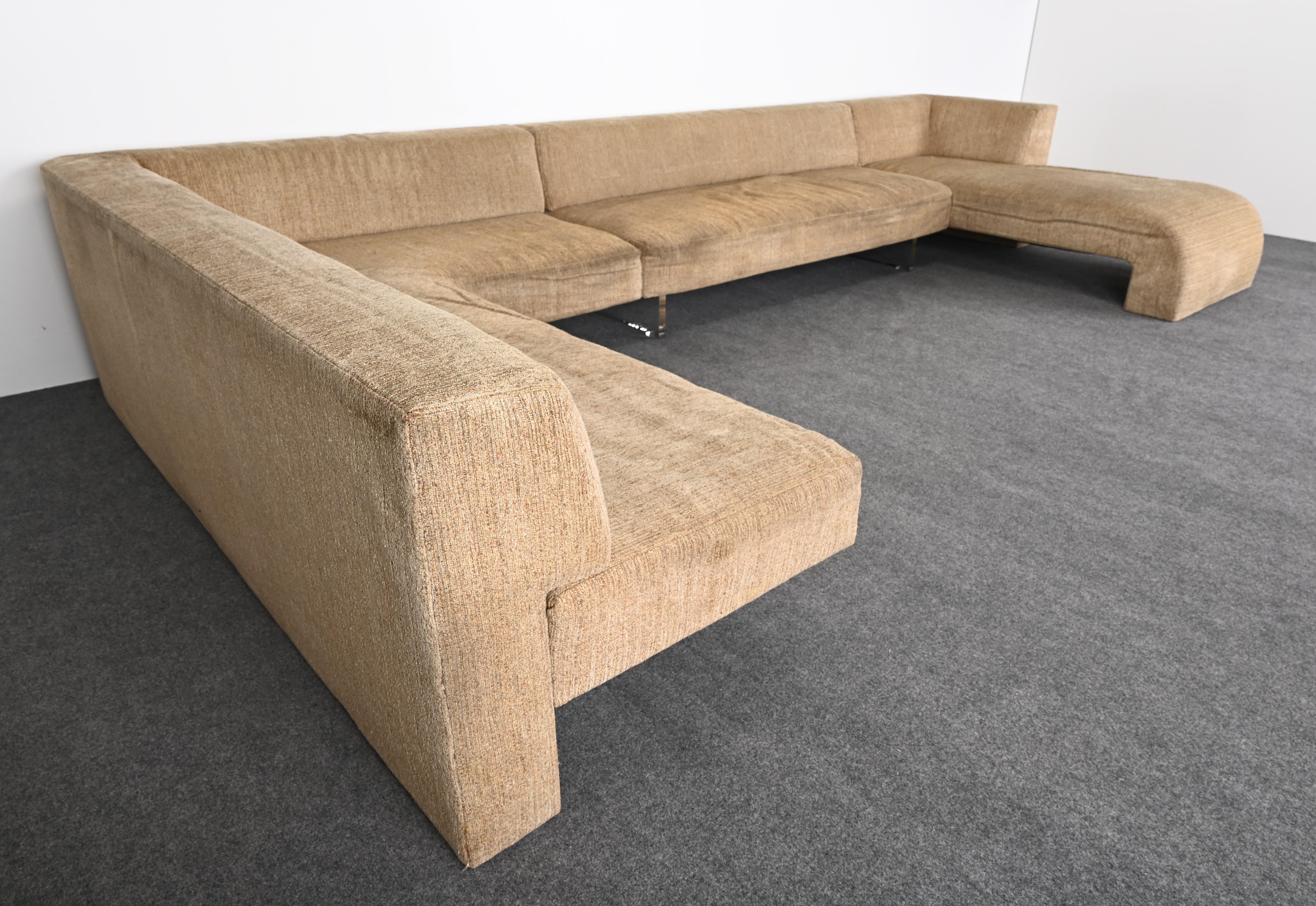 Late 20th Century Monumental Sectional Sofa Designed by Vladimir Kagan, 1970s For Sale