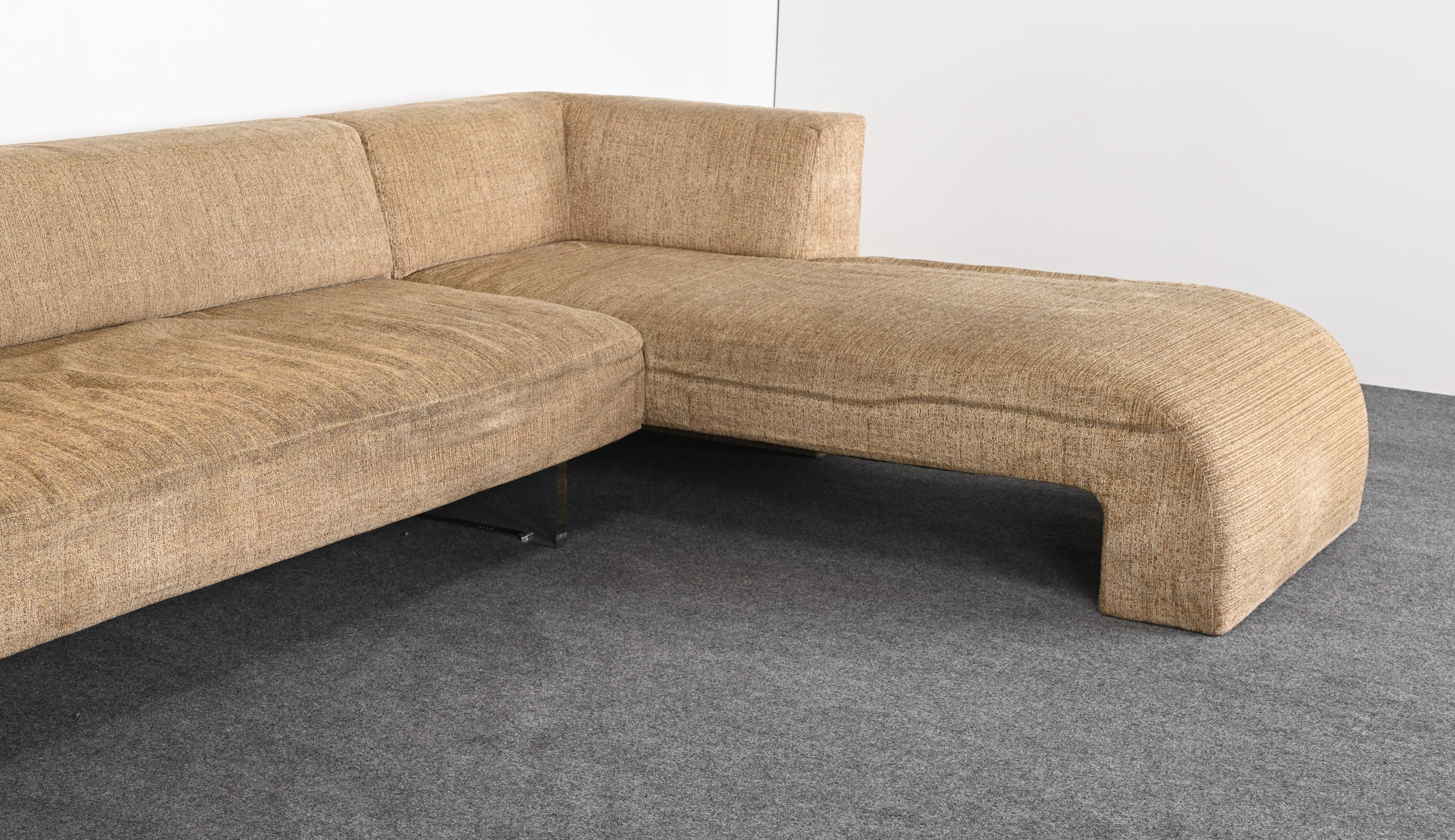 Upholstery Monumental Sectional Sofa Designed by Vladimir Kagan, 1970s For Sale