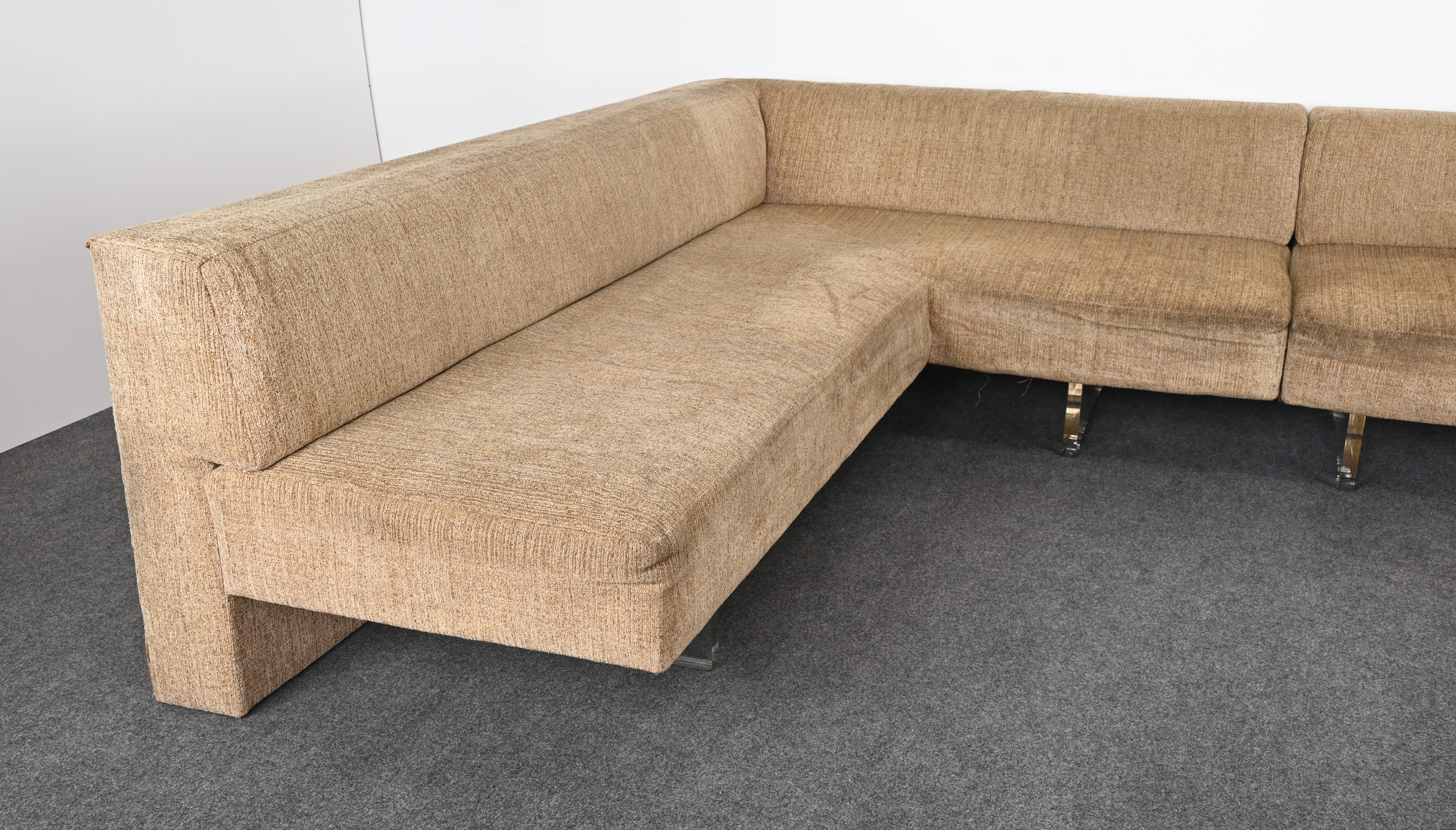 Monumental Sectional Sofa Designed by Vladimir Kagan, 1970s For Sale 1