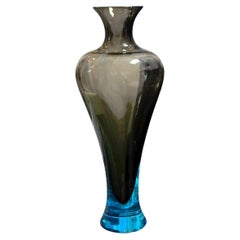 Vaso monumentale Seguso for Donghia Murano Glass Sommerso blu e topazio