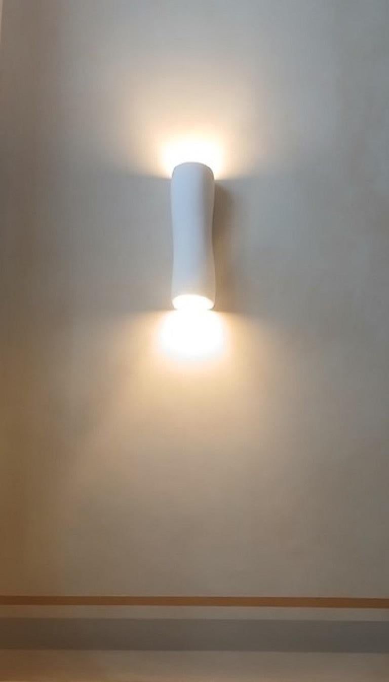 Organic Modern Monumental Serenity Wall Sconce/Wall Light, White Plaster, Hannah Woodhouse For Sale