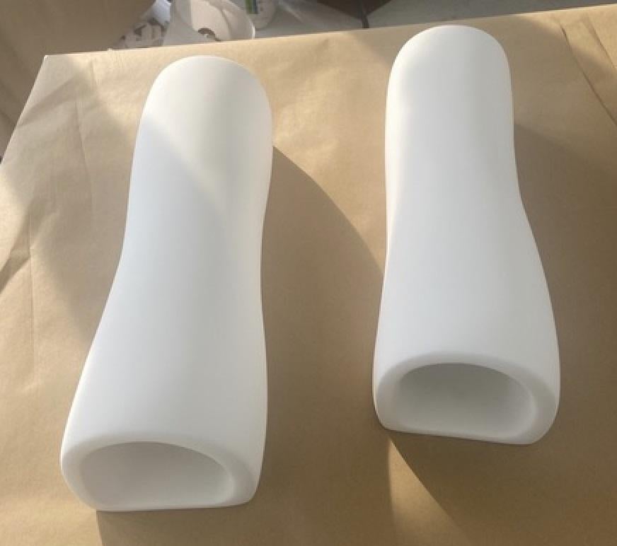 Molded Monumental Serenity Wall Sconce/Wall Light, White Plaster, Hannah Woodhouse For Sale