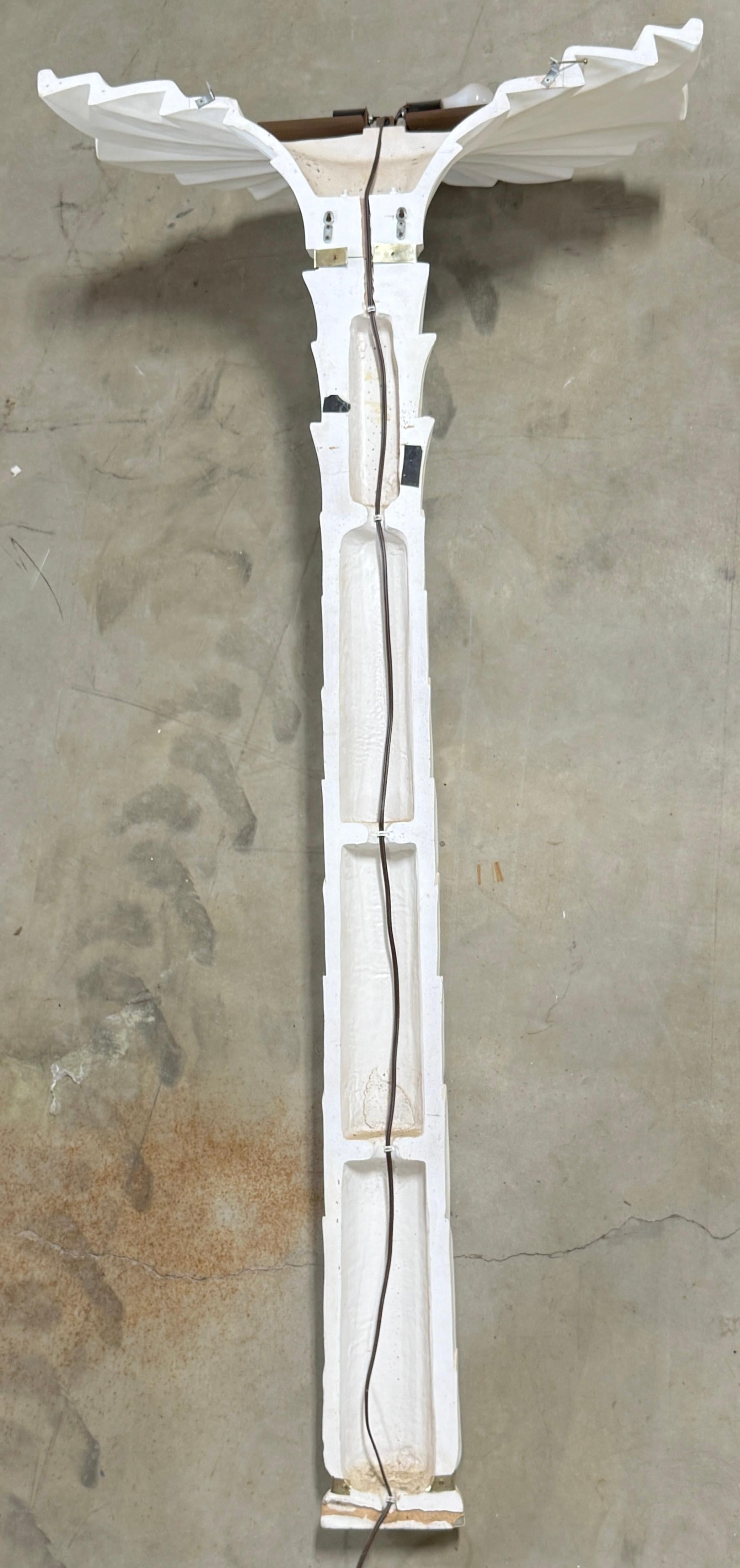 Monumentale Wandleuchte/Skulptur im Serge Roche-Stil, Palmette-Säule, Wandmontiert im Angebot 6