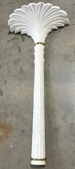 Monumental Serge Roche Style Palmette Column Wall Mounted Lamp / Sculpture