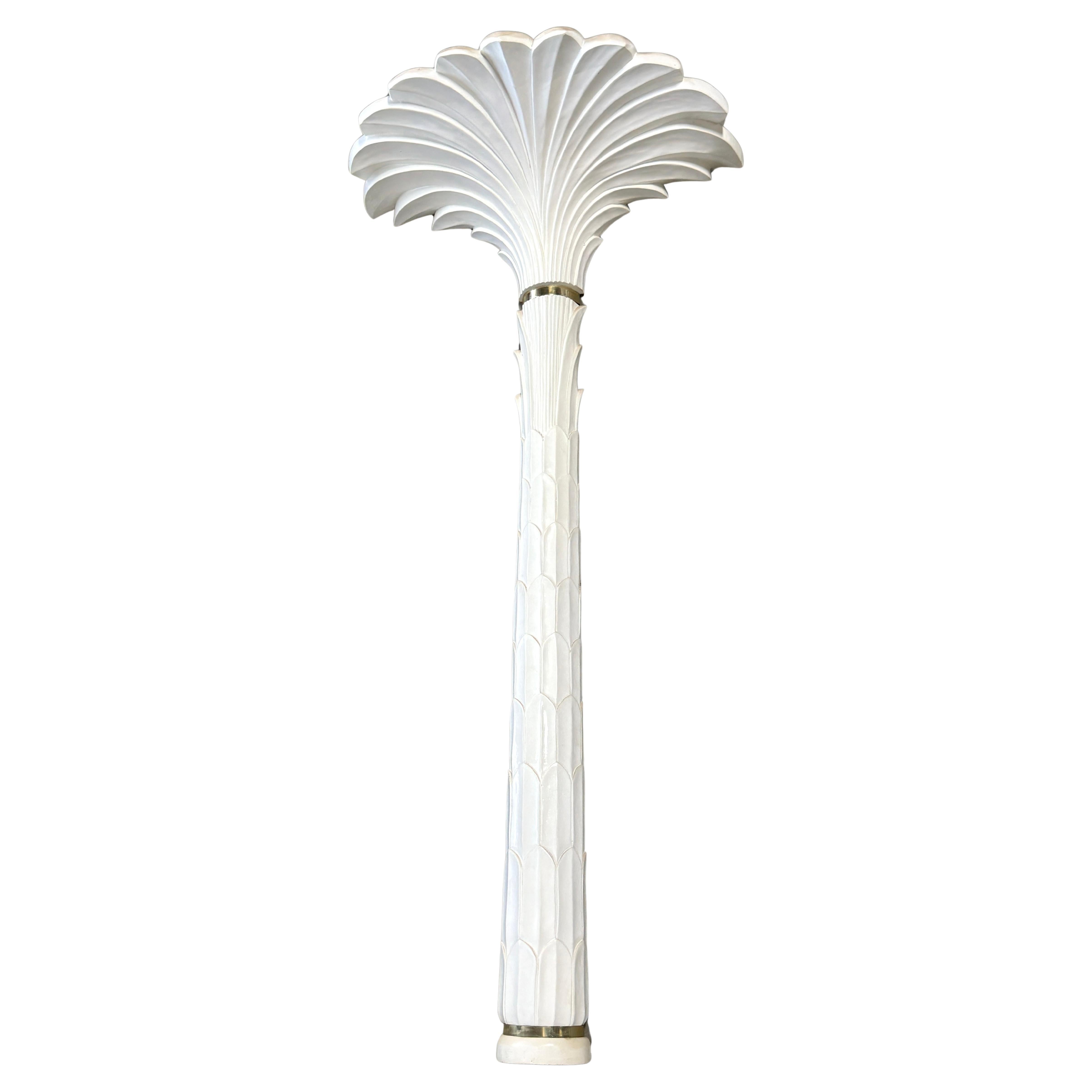 Monumentale Wandleuchte/Skulptur im Serge Roche-Stil, Palmette-Säule, Wandmontiert im Angebot