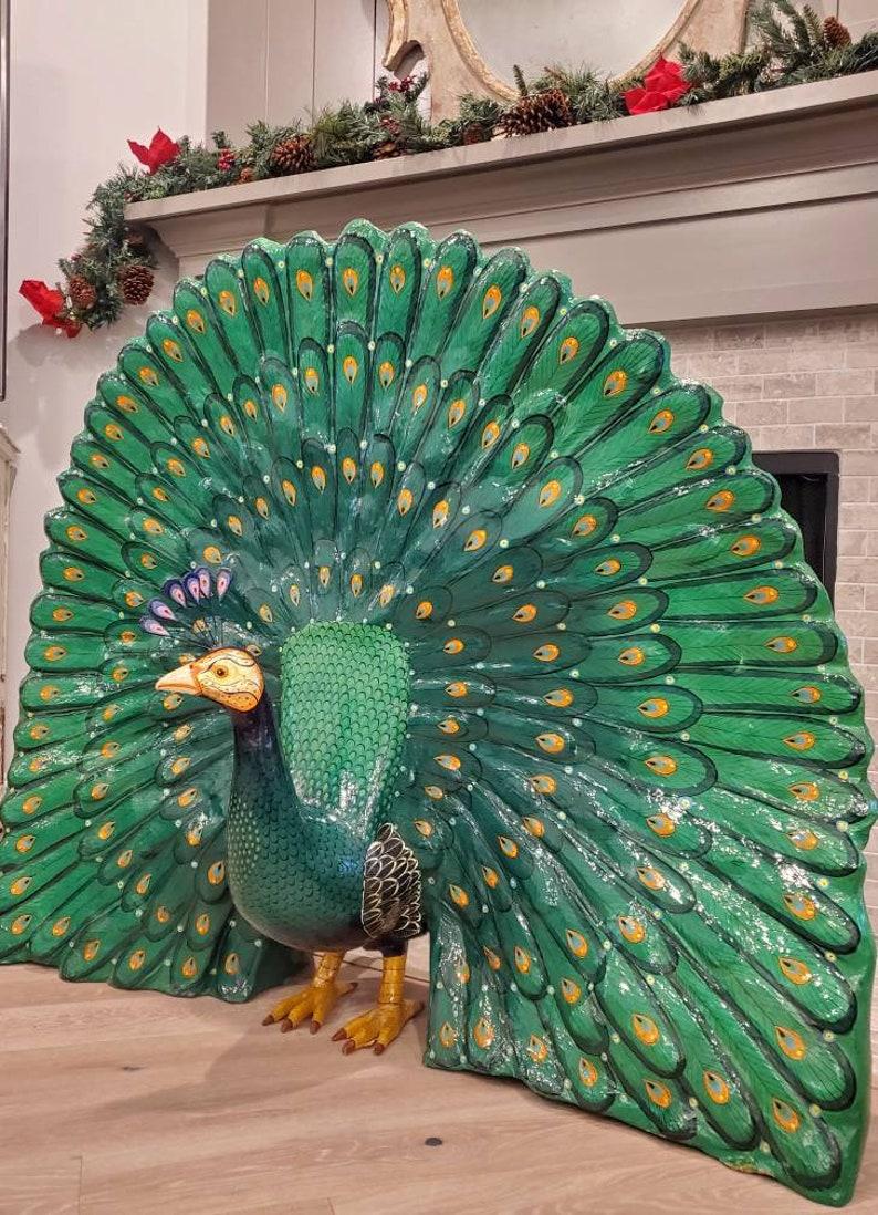 paper mache peacock