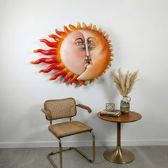 Monumental Sergio Bustamante 'Sol Eclipse' Papier Mâché Wall Sculpture, 1997