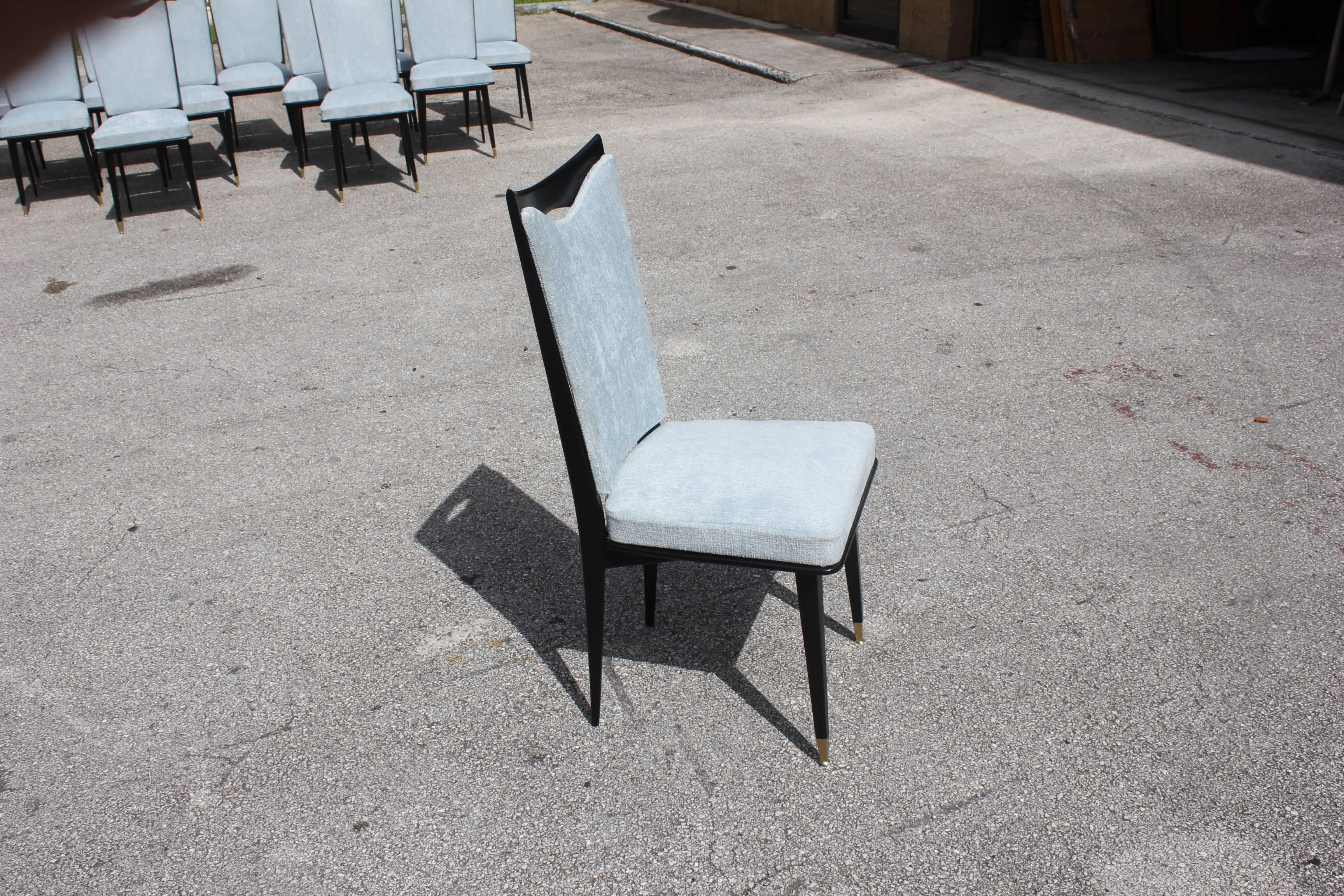 Monumental Set of 12 French Art Deco Dining Chairs, circa 1940s 10