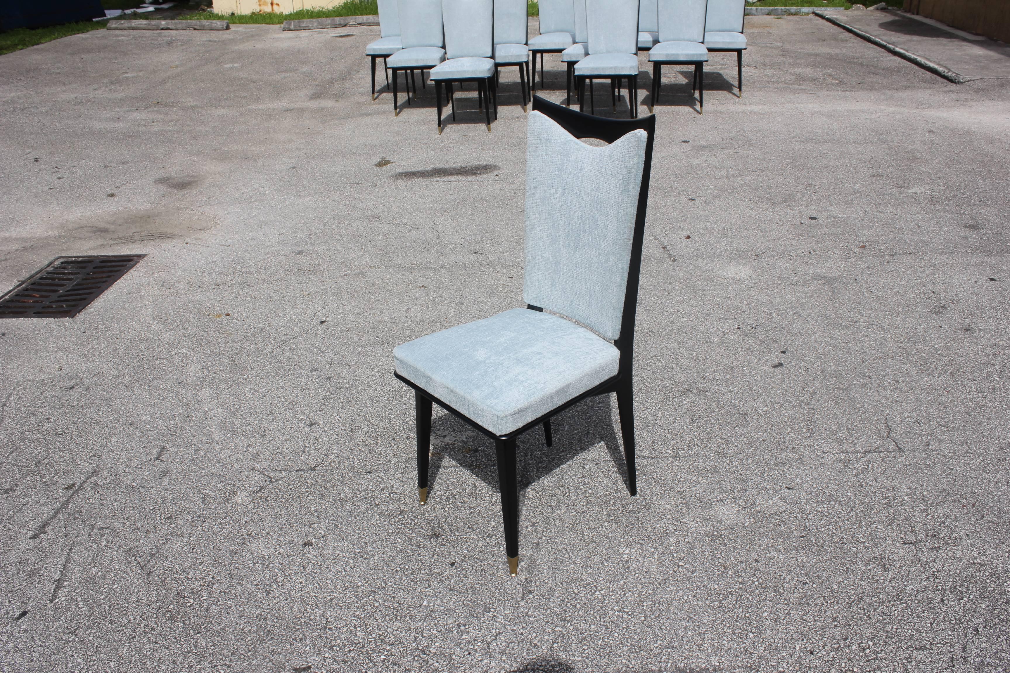 Monumental Set of 12 French Art Deco Dining Chairs, circa 1940s 11
