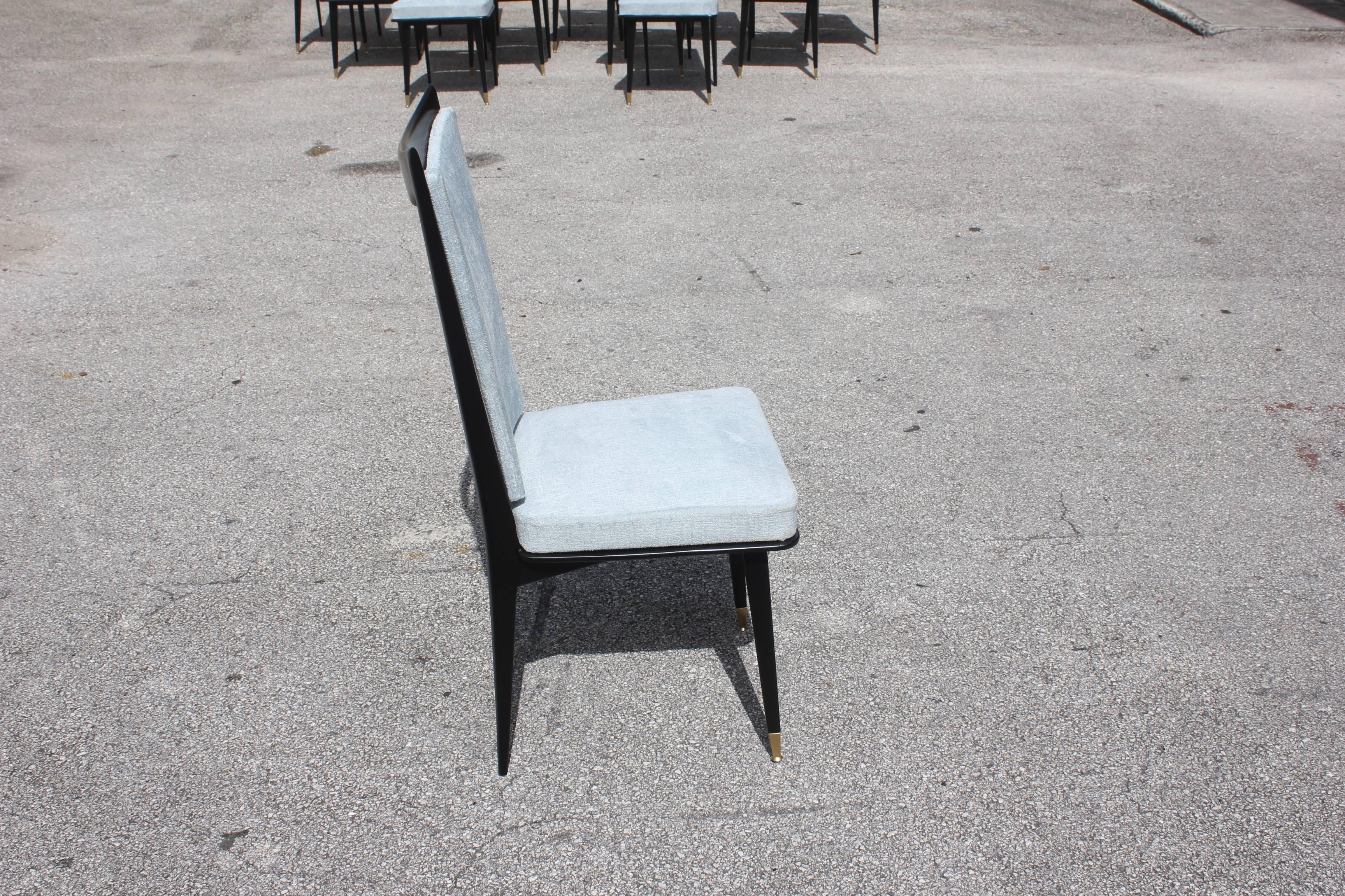 Monumental Set of 12 French Art Deco Dining Chairs, circa 1940s 14