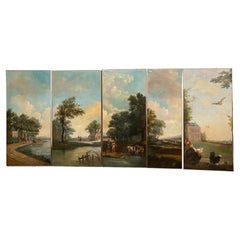Monumental Set Of 5 18th Century Boiserie Paintings