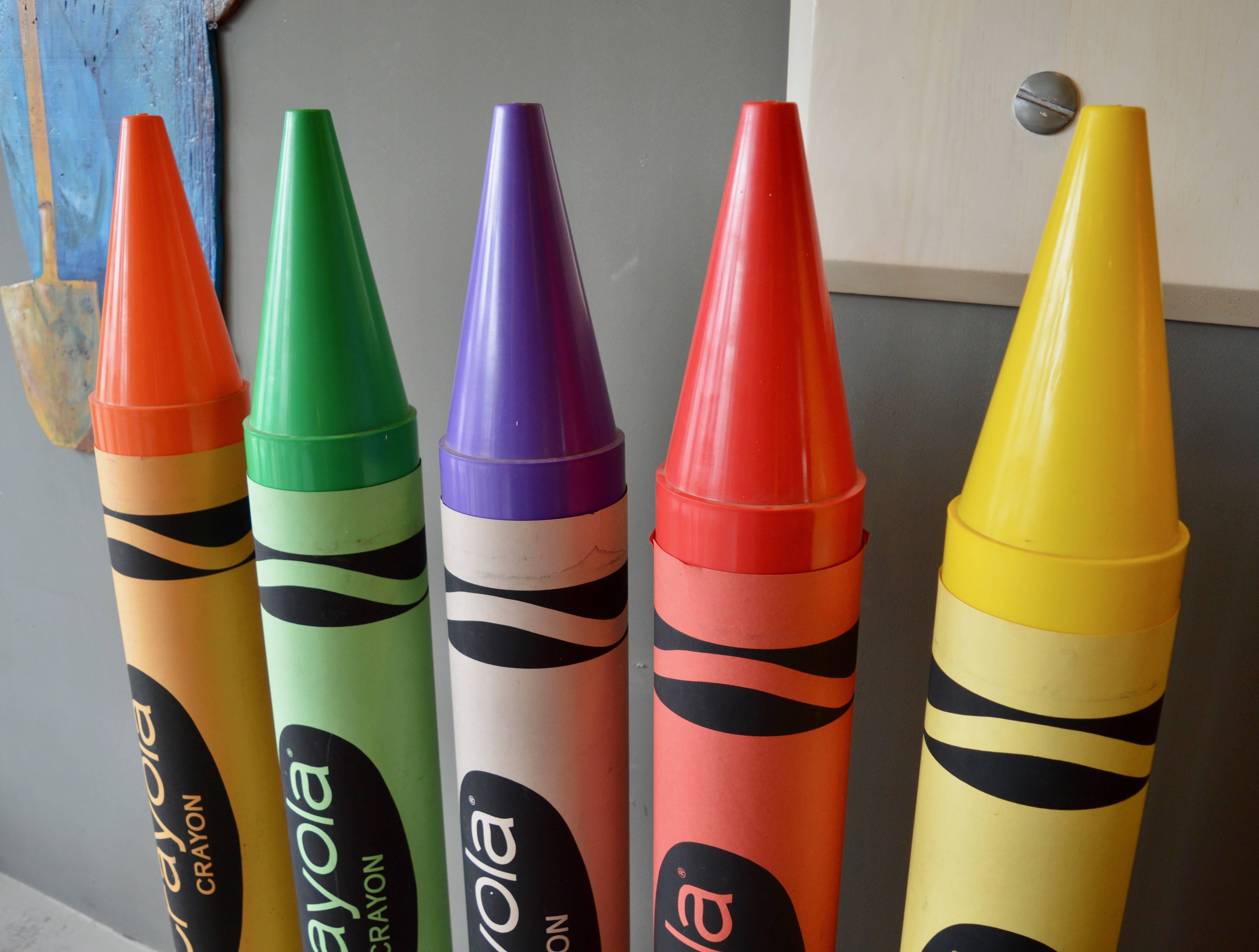 Américain Ensemble monumental de cinq crayons Crayola