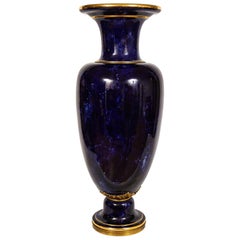 Antique Monumental Sèvres Porcelain Blue Lapis Vase