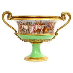 Monumental Sevres Porcelain Ormolu-Mounted 2-Handle Campana Form Centerpiece