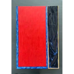 Monumental Sharon Gold Color Block Abstract Painting