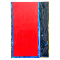 Monumental Sharon Gold Color Block Abstract Painting